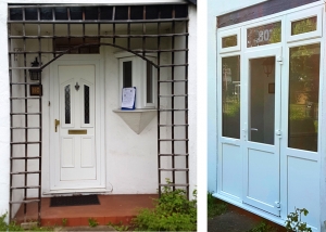 Vale Door before and after