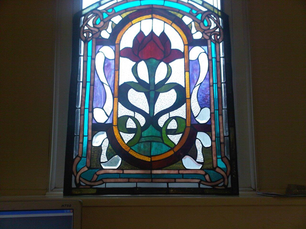 Stained glass window panel